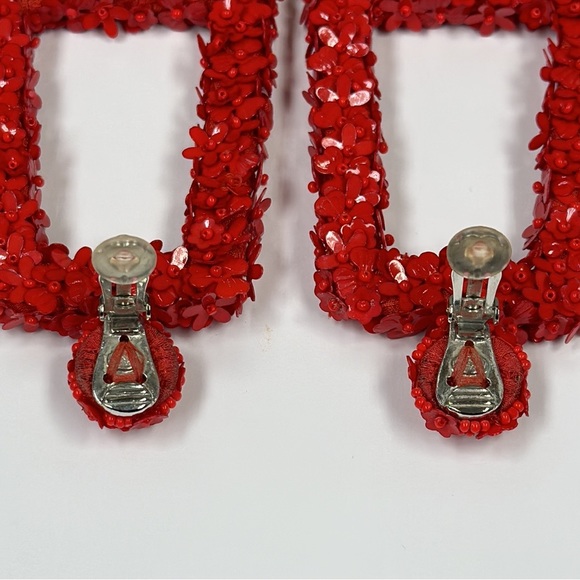 Sachin + Babi Red Fleur Dusk Earrings - Picture 10 of 10